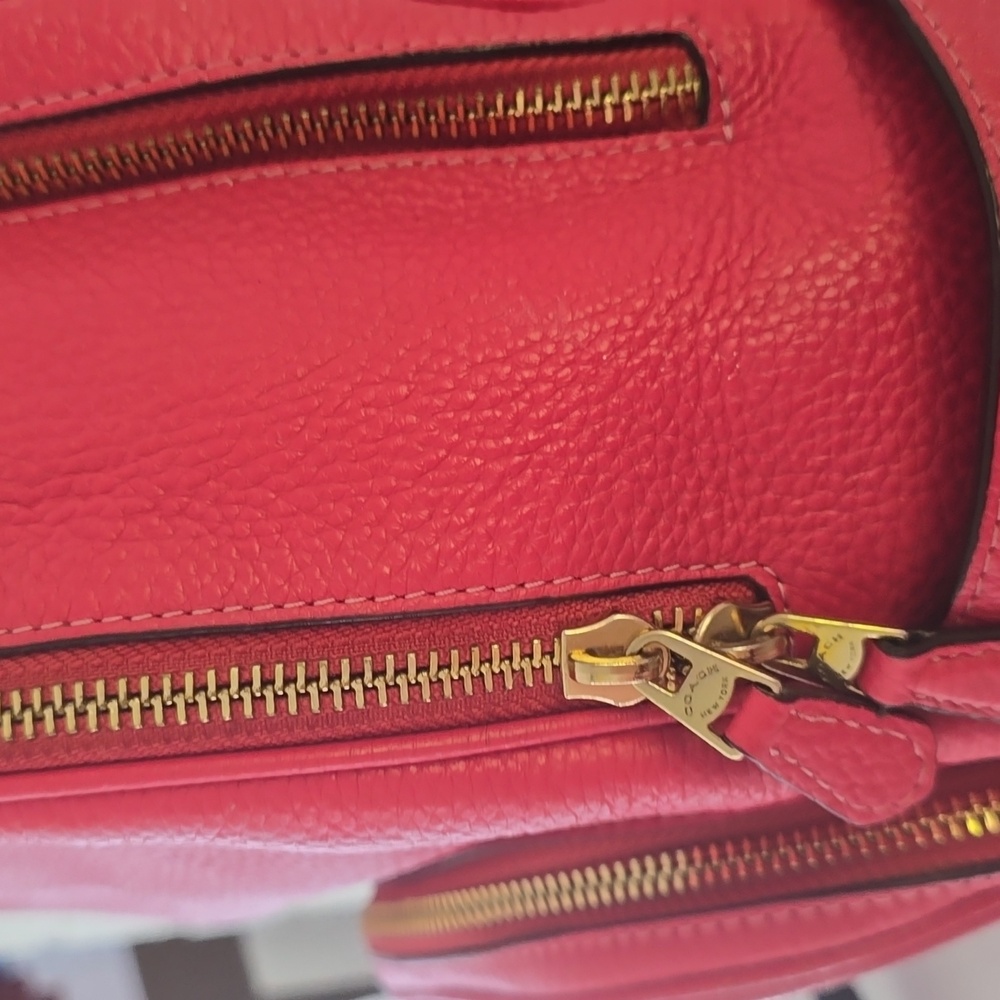 Coach Pink Pebbled Leather Backpack with Gold-Tone Hardware - Picture 16 of 16